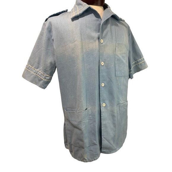 Medium Jantzen Men's Vintage 1970s Nautical Retro Button Up Shirt USA - Picture 1 of 9